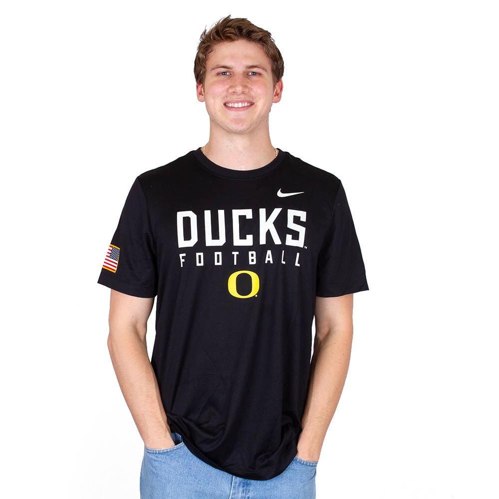 Classic Oregon O, Nike, Black, Crew Neck, Performance/Dri-FIT, Men, Football, Military, 2024, T-Shirt, 812182